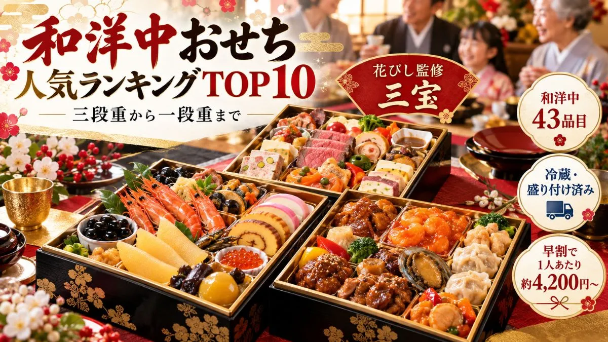 【2027年最新】和洋中おせち人気ランキングTOP10！三段重から一段重まで